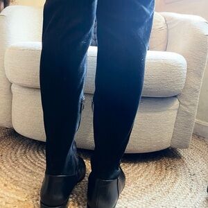 Via Spiga Black Leather Detail Boots